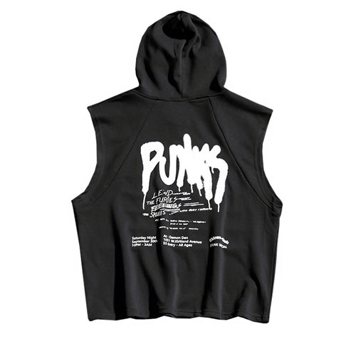 PUNK Oversized Sleeveless Hoodie | Streetwear Edition
